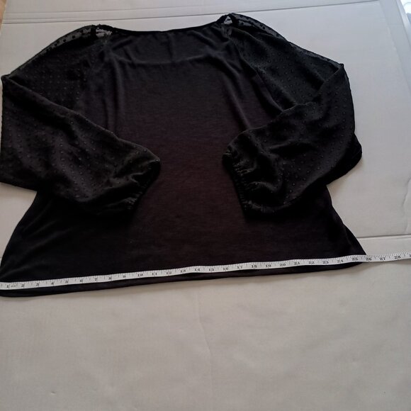 J Crew Plus Size Black Sheer Sleeves Whimsygoth Top Women’s Size 3X - Picture 11 of 16